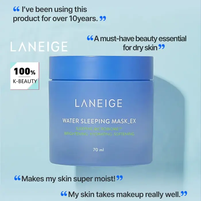 Masque de nuit hydratant LANEIGE 70ml, hydratation intense, soin de luxe, cosmétique coréen, K-Beaut