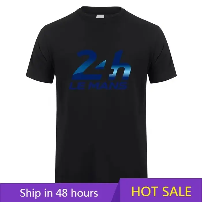 T-shirt 24h Le Mans homme décontracté imprimé en coton fin pour printemps été et voyages