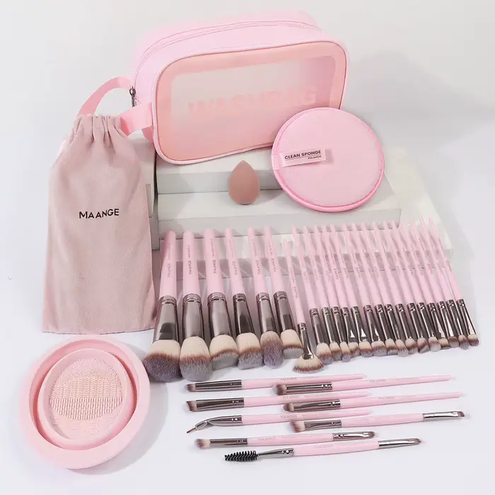 MAANGE-Ensemble d'éponges bouffantes avec sac, kit d'outils de maquillage, fond de teint, fard à bar