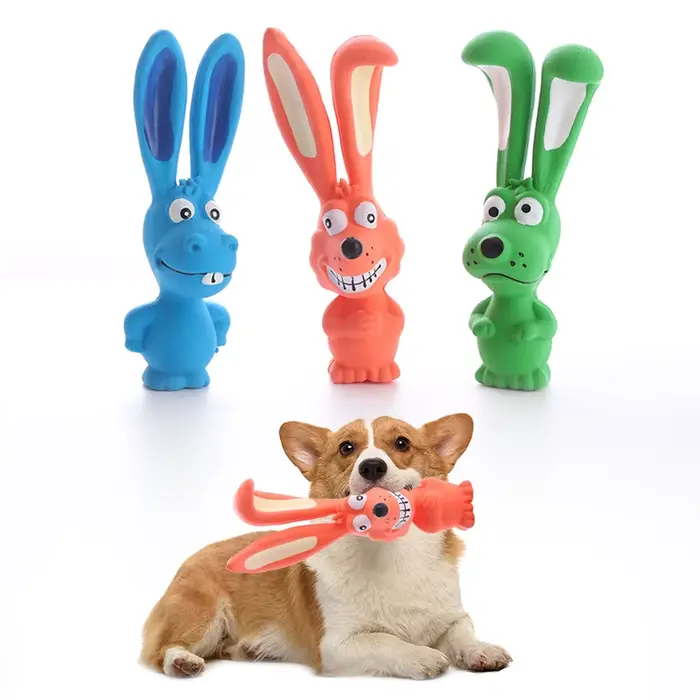 Jouet Lapin Coquin en Caoutchouc pour Chiens, Jouets Grinçants Durables et Sécuritaires pour Animaux de Petite Taille Occasions Spéciales