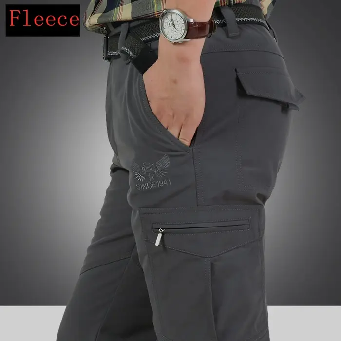 Pantalon hiver polaire épais imperméable militaire tactique cargo homme 4XL grande taille