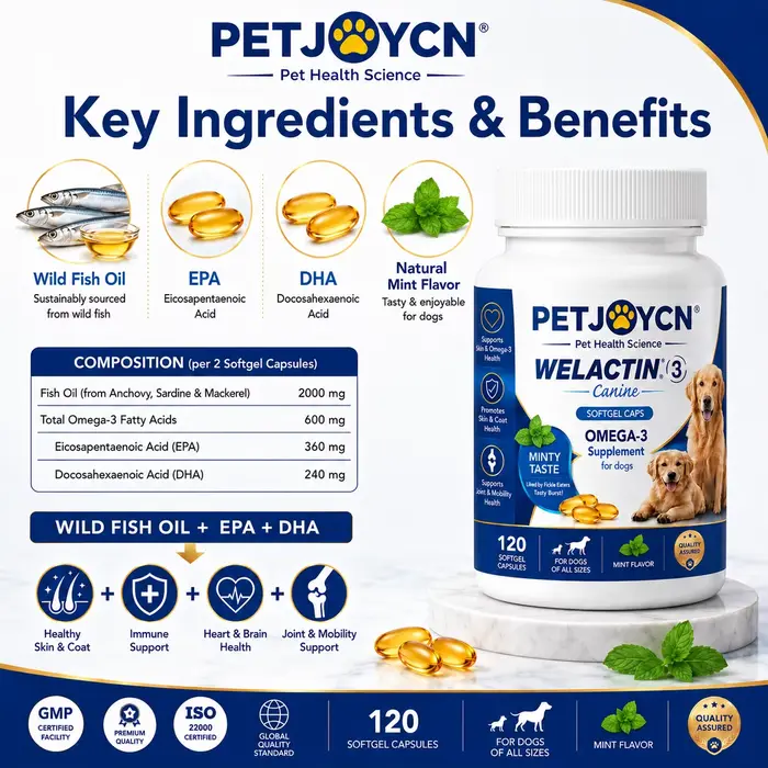 Gélules d'huile de poisson Oméga-3 OEM pour chiens