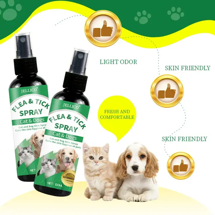 Spray Répulsif Anti-Puces et Tiques 100ml Formule Naturelle pour Chiens