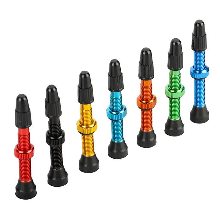 Tiges de Valve Presta Tubeless pour vélo, en alliage d'aluminium, 40mm 44mm 48mm 60mm 80mm, avec out