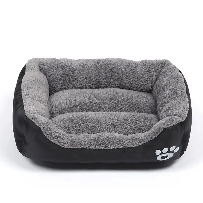 Grand canapé carré doux pour chien, coussin élastique pour maison de chien, lit chaud et moyen pour 