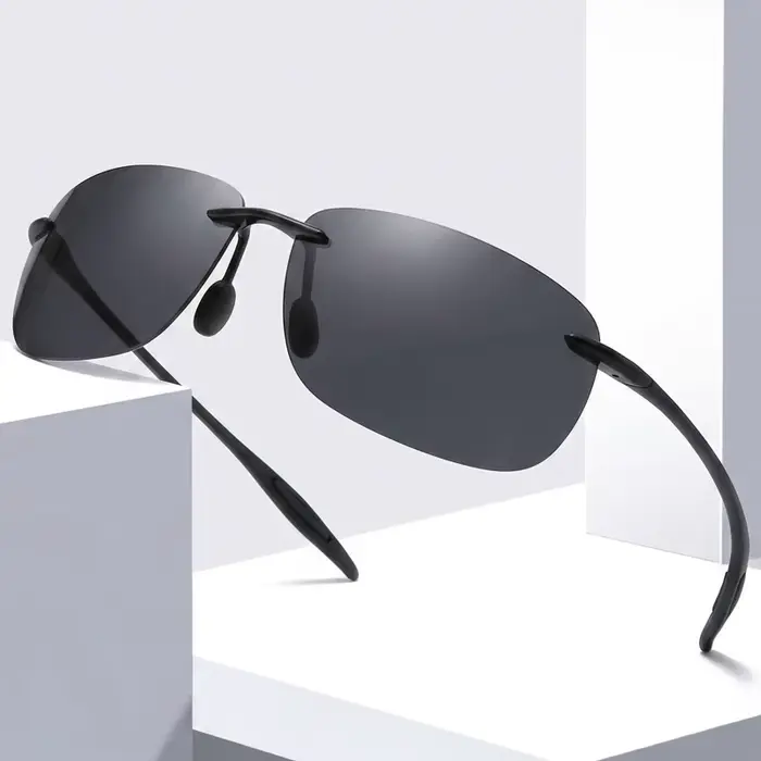 Lunettes de soleil ultralégères TR90 sans cadre pour homme et femme pour activités extérieures et pêche