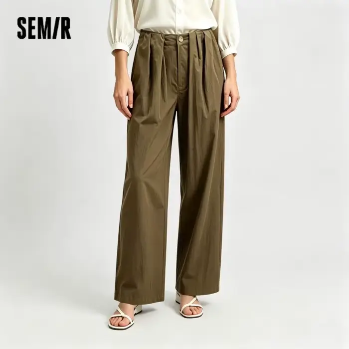 Semir femmes pantalon texturé ample incurvé Long décontracté mode vêtements pour femme