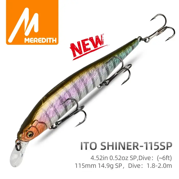 MEREDITH ITO SHINER-115SP système de poids d'innovation leurres de pêche supérieurs vairon Wobbler q