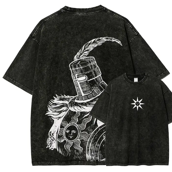T-shirt délavé Dark Souls Anime Lover, nouveau modèle, vêtements de toute saison, vêtements de perso
