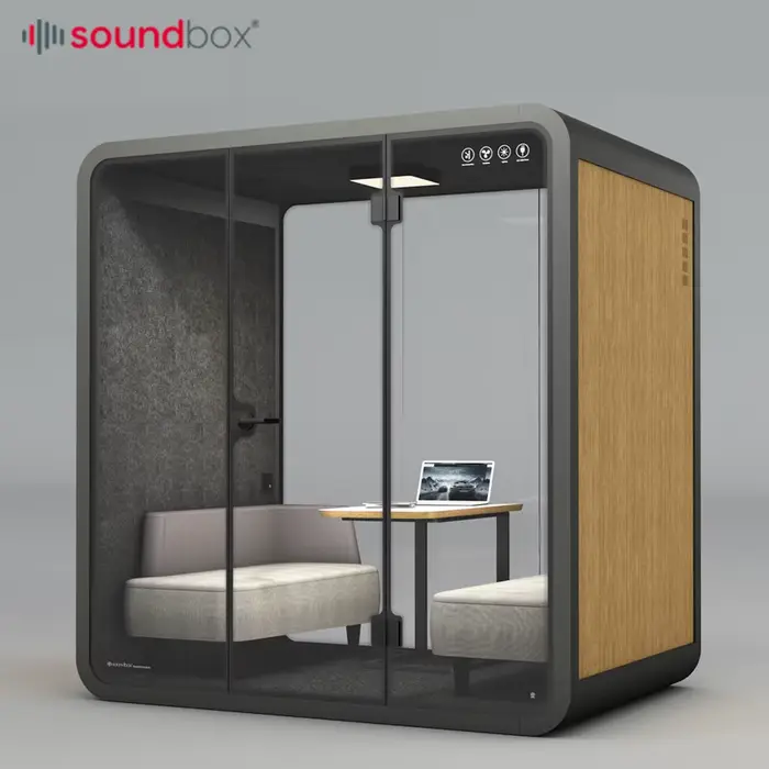 Cabine de bureau personnalisée de grande taille pour 6 personnes, nouveau design avec bureau, espace