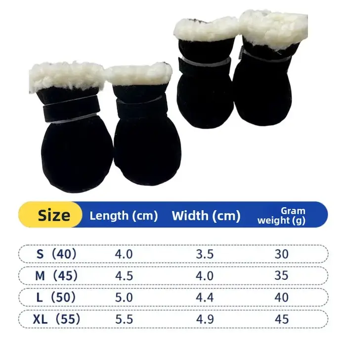 Bottes de neige chaudes pour petits chiens, imperméables, en daim, protège-pattes antidérapants, cha