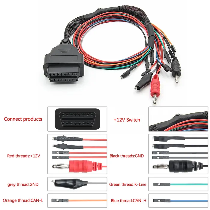 Adaptateur de Diagnostic OBD2 Durable, MPPS V18 OBD, Installation du Câble Tricore MPPS V21 ECU, Ban