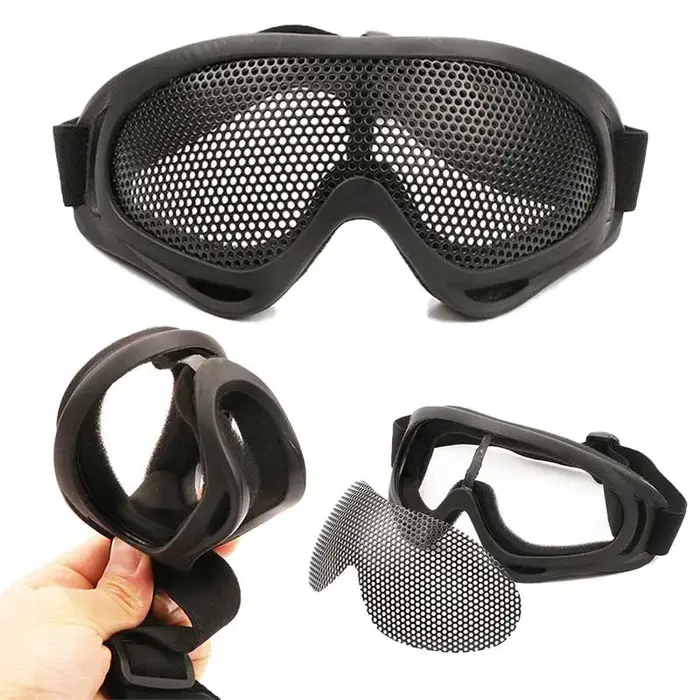 Lunettes de protection métalliques pour chasse airsoft - Résistance aux chocs sports extérieurs
