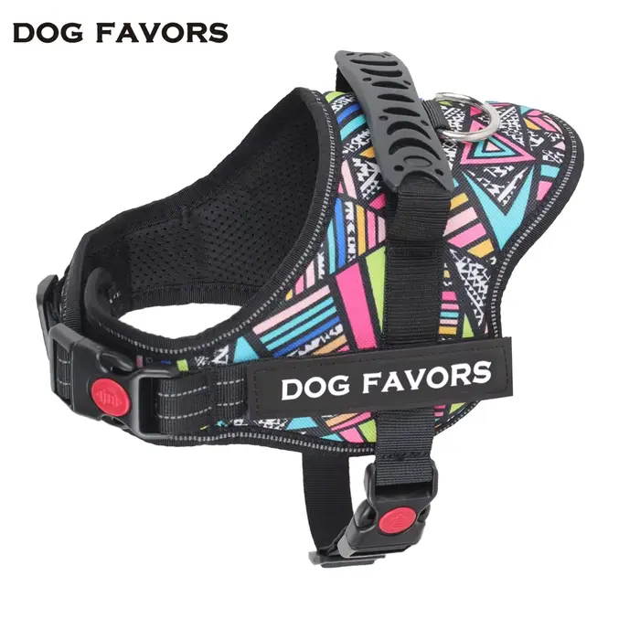 DOG FAVORS – harnais coloré pour chien, gilet, étiquettes personnalisables, collier réfléchissant po
