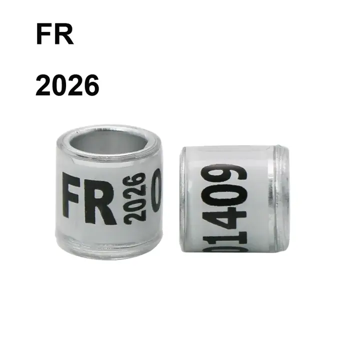 Anneau de pied de Pigeon en plastique et aluminium, 100 pièces, 2025/2026, avec numéro, lettre, sign