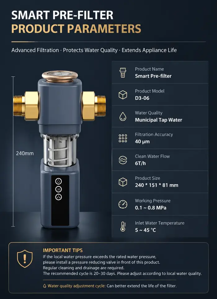 Nouveau Système de Purification Centralisé pour Toute la Maison 2025 avec Préfiltre Automatique à Ri