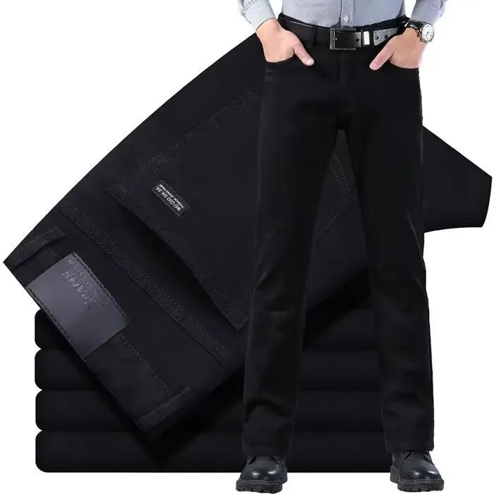 Hommes classique avancé marque de mode Jean Homme Homme doux Stretch noir Biker Masculino Denim pant