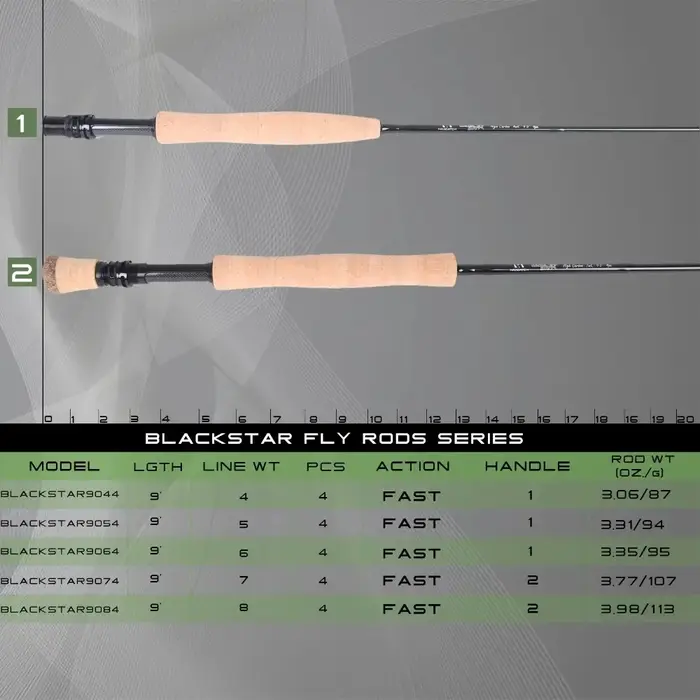 Canne à mouche 9 pieds action rapide 4-8WT carbone SK 30T+40T - Pêche truite saumon tube inclus