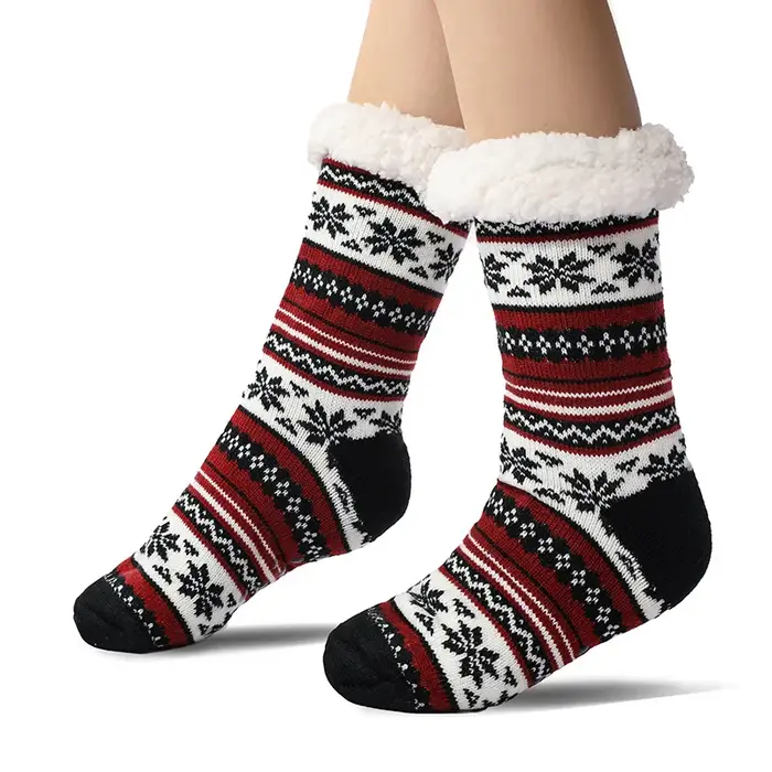 Chaussettes Chaudes Hiver Anti-Dérapantes - Bas Doux et Épais pour Chasse et Intérieur Homme