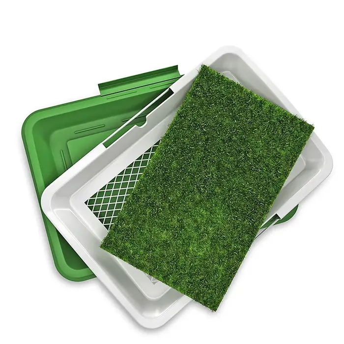 Toilette pour chien en gazon artificiel, anti-éclaboussures, lavable, réutilisable, tapis d'apprenti