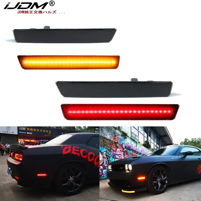 IJDM – feu de position latéral LED ambre/rouge, pour Dodge Challenger 2008 – 2020, clignotant/feu de