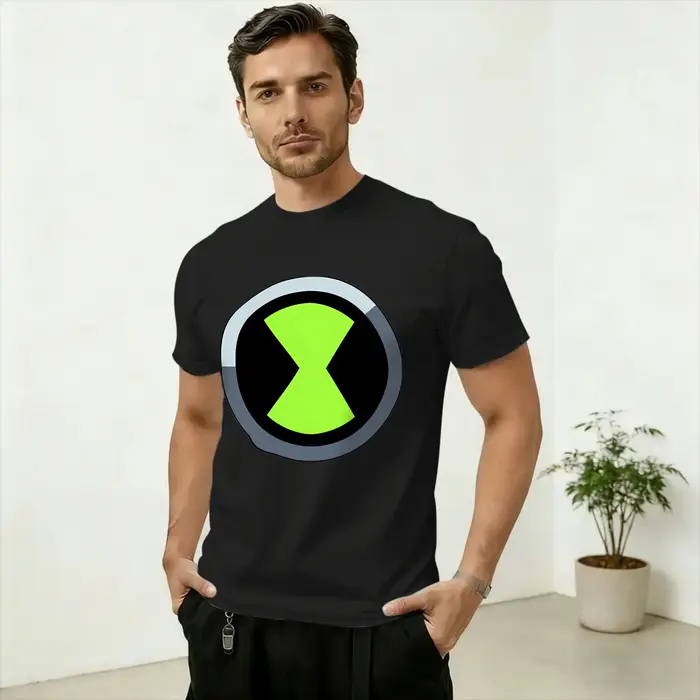 Ben 10 Logo T-shirt vintage pour hommes, T-shirt à manches courtes, col rond, 100% coton, 4XL 5XL