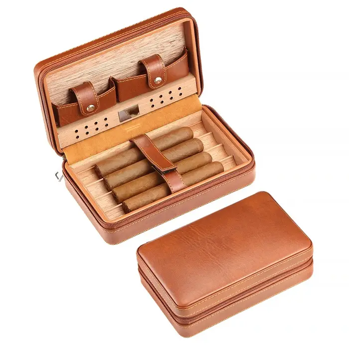 GALINER-Boîte à cigares en bois, humidificateur pour cigares, étui à cigares de voyage, rangement po