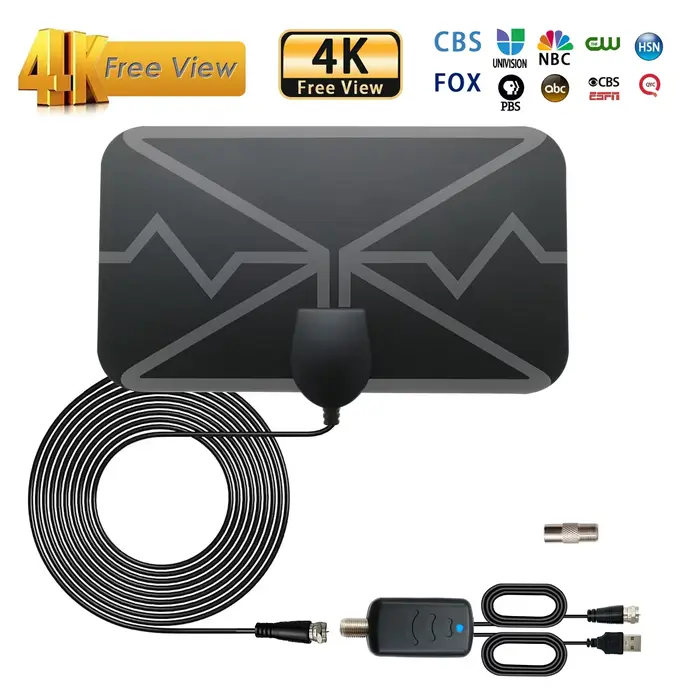 Antenne TV numérique intérieure 4K haute définition à réception à distance, antenne TV numérique intérieure améliorée, antenne film, antenne intérieure