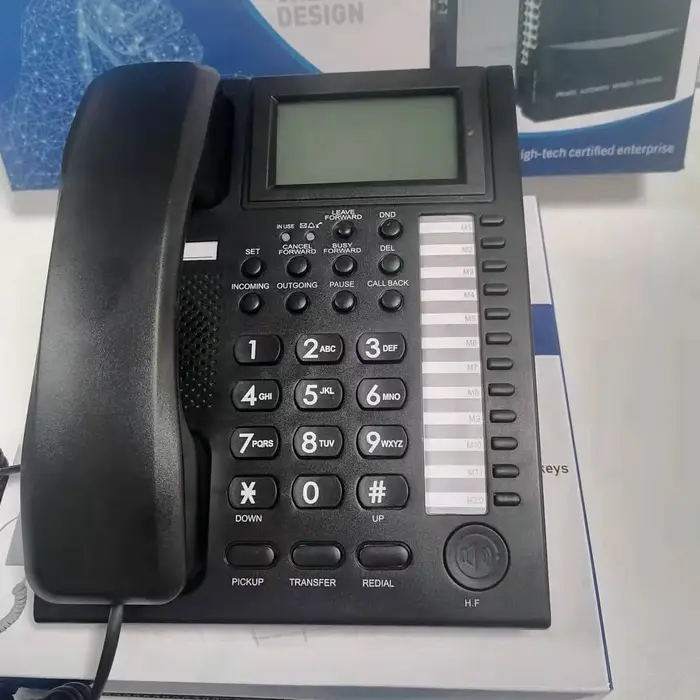 Téléphone professionnel VinTelecom PABX / Téléphone avec identification de l'appelant / Téléphone PBX multifonctionnel avancé - Couleur noire - NEUF