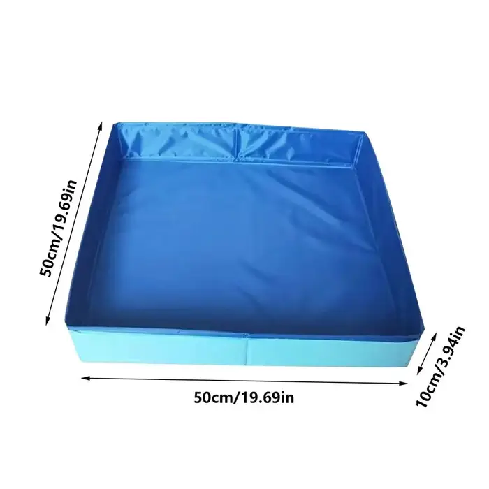 Piscine pliante carrée en PVC pour chiens et chatons, non gonflable, gain de place, petite baignoire