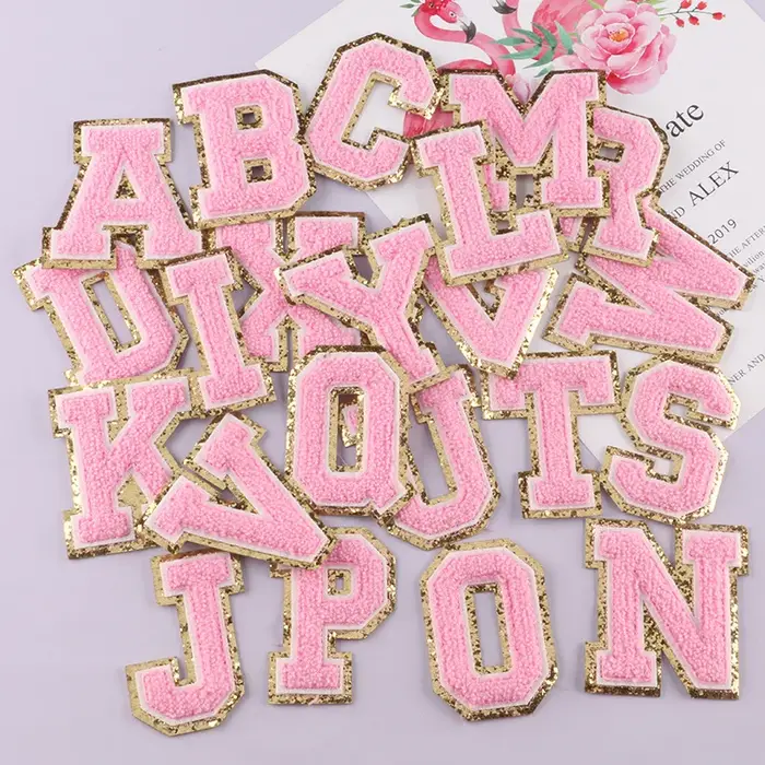 Patchs lettres A-Z de 8 cm pour vêtements, patchs en chenille à repasser sur les vêtements, autocoll