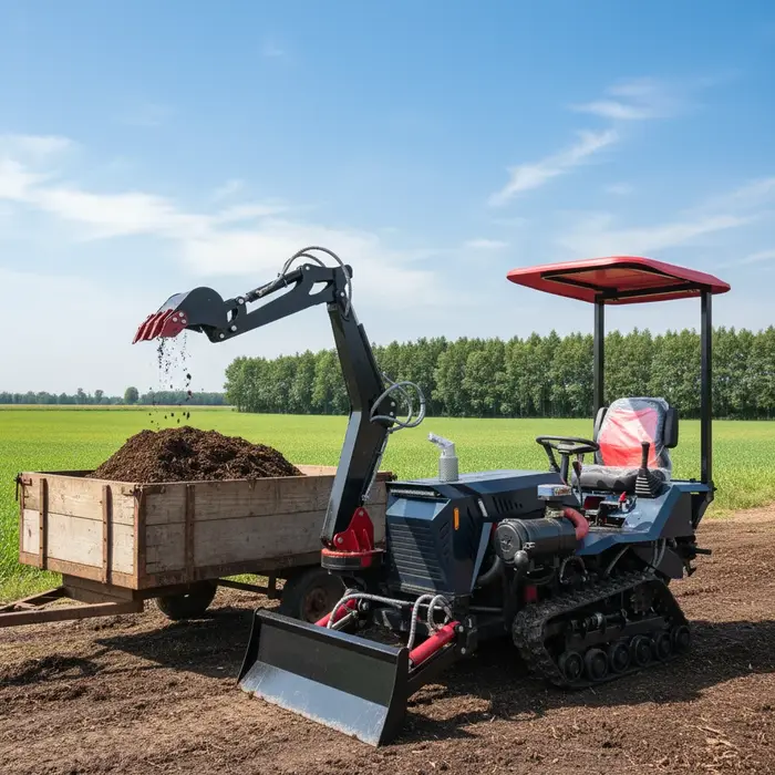 Tracteur à chenilles agricole multifonctionnel, cultivateur sur chenilles, motoculteur diesel, équip