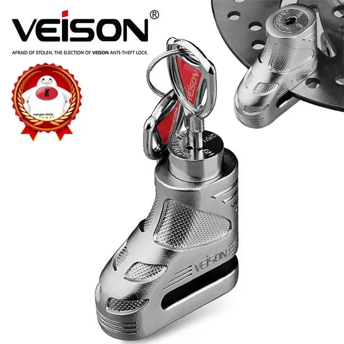 VEISON – serrure de roue de moto et de vélo, antivol robuste, en acier trempé, Mini frein à disque, 