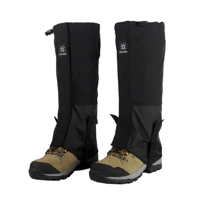 1 paire de guêtres de jambe réglables et imperméables pour la randonnée dans la boue, le sable et la