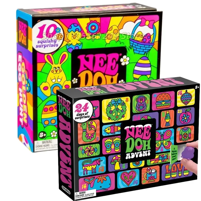 Nouvelle Boîte Mystère Needoh 2026 : Œuf d'Or avec Surprise Squishy Anti-Stress – Idéal pour les Fêtes de Pâques des Enfants