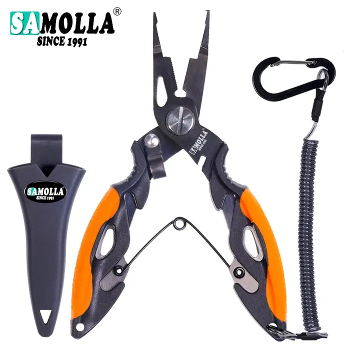 Pinces de pêche multifonctions, accessoires, corps en acier inoxydable 420, ciseaux, coupe-ligne, di