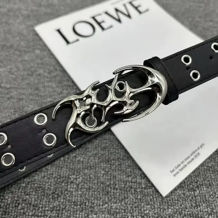 Ceinture Punk en cuir PU ajouré Y2K pour hommes et femmes, accessoire tendance pour cadeaux, ceintur