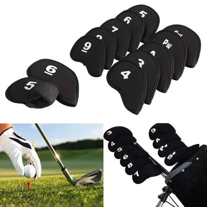 Couvre-tête en fer pour Club de Golf Portable, 10 pièces, ensemble de couvre-chef de protection, fou
