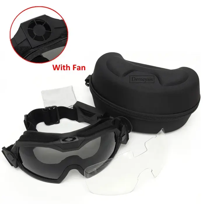 Lunettes tactiques avec ventilateur anti-buée pour paintball airsoft randonnée protection oculaire