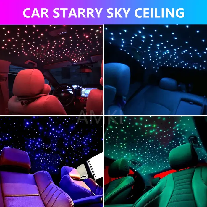 16W scintillant ciel étoilé voiture étoile plafonnier RGBW fibre optique lumière intelligente APP Bl