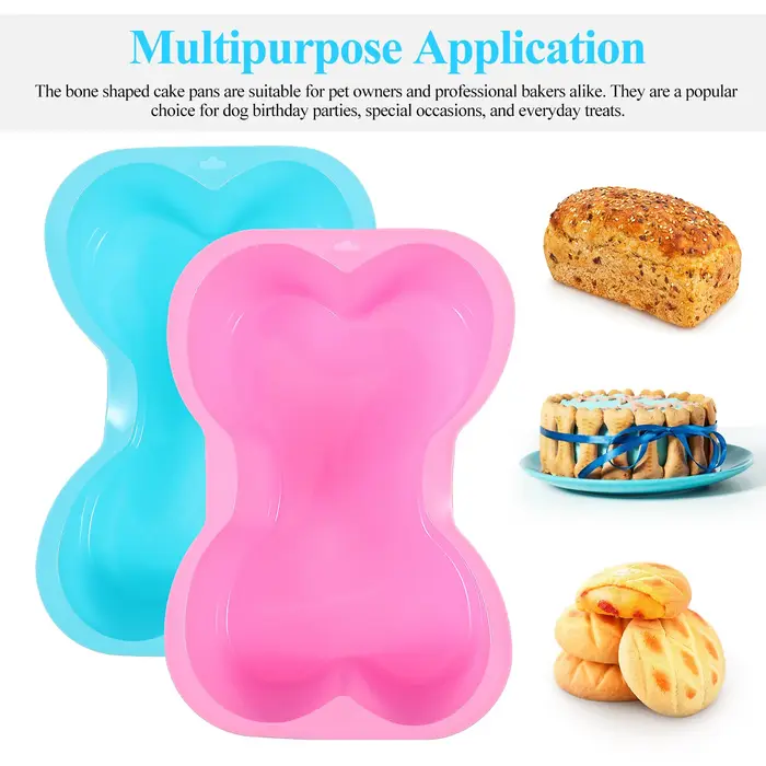 Moules à gâteaux en os de Silicone, 2 pièces, antiadhésifs, flexibles, pour chiens, friandises d'ann