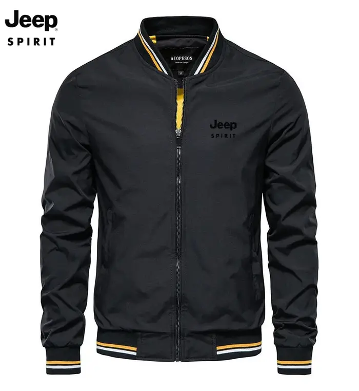Veste Jeep à col montant pour le printemps et l'automne, veste de baseball décontractée de haute qua