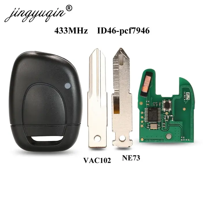 Jingyuqin clé d'alarme à distance de voiture pour Renault Master Kangoo Clio Twingo NE72 lame PCF794