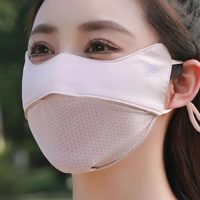 Nouveau masque respirant en soie glacée lavable Anti-poussière masque facial d'équitation Anti-UV ma