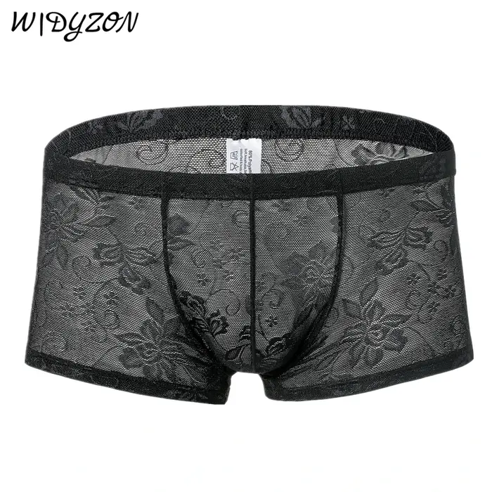 Wizzon – Boxer en dentelle pour homme, sous-vêtement respirant et doux