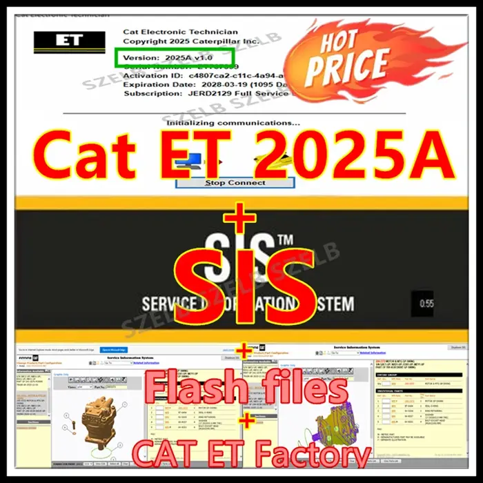 Nouveau 2025 Cat ET 2025A Électronicien Électronique + SIS 2021 pour le Système d'Information de Service Red Cat + Fichiers Flash + Mot de Passe d'Usine