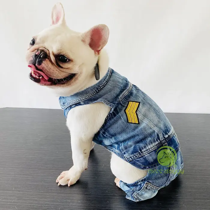 Salopette en denim rétro pour chiens, combinaison de chien à quatre pattes pour Chihuahua, chiot Cow
