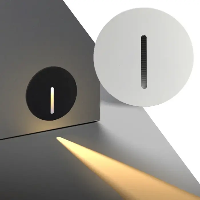 Applique Murale en Aluminium avec Capteur PIR, Luminaire Intégré avec Boîte d'Installation, Veilleus