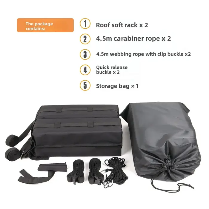 Bagages de toit souples pliables T1, cadre de toit universel, stock de camping en plein air