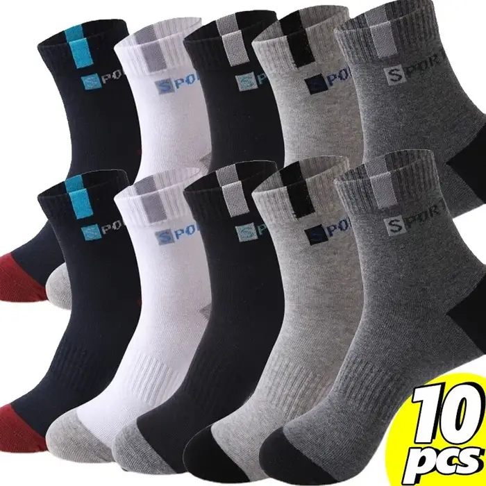 Chaussettes de chasse sport homme coton respirantes souples haute élasticité mi-bas été running